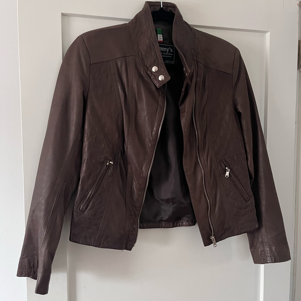 Vintage Dark Brown Motorcycle Leather Jacket